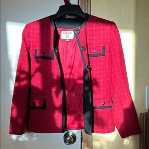 Kasper Women's Red and Black Blazer
